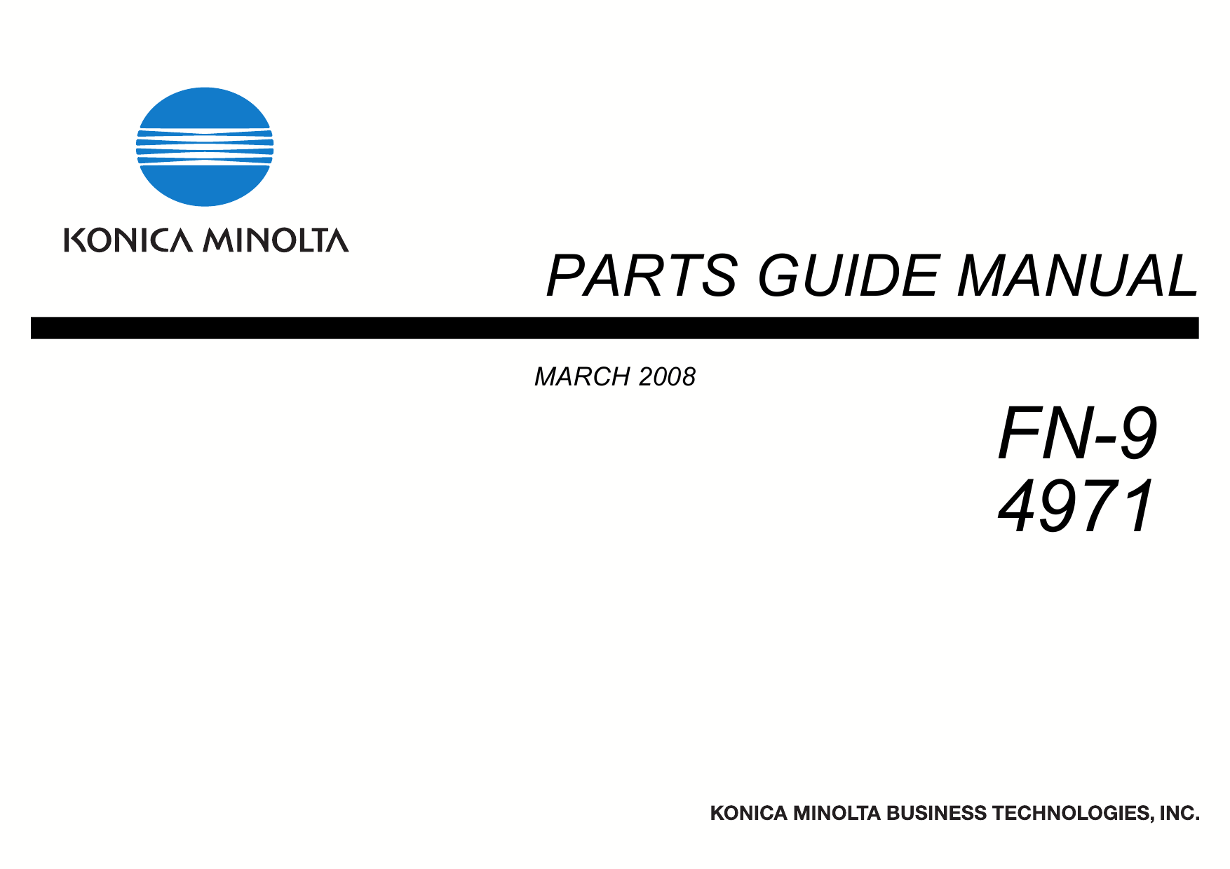 Konica-Minolta Options FN-9 4971 Parts Manual-1
